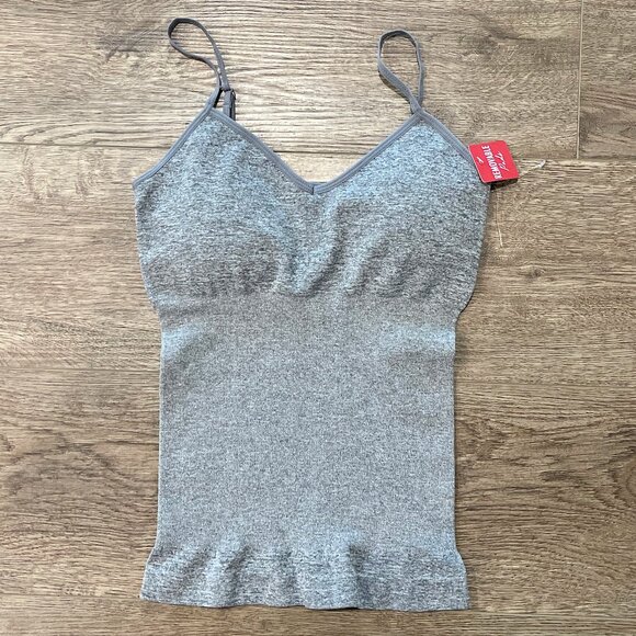 SkinnyGirl Gray Padded Builtin Bra Waist Trimmer Slimming Girdle Tank Top Small - Picture 1 of 4